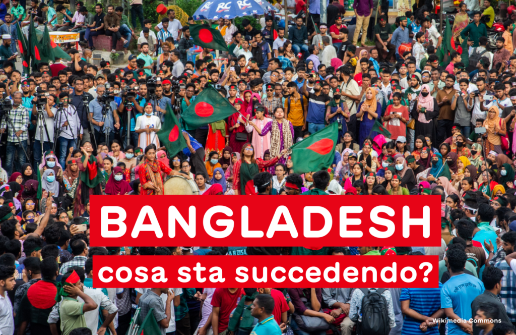 Manifestanti alle proteste in Bangladesh